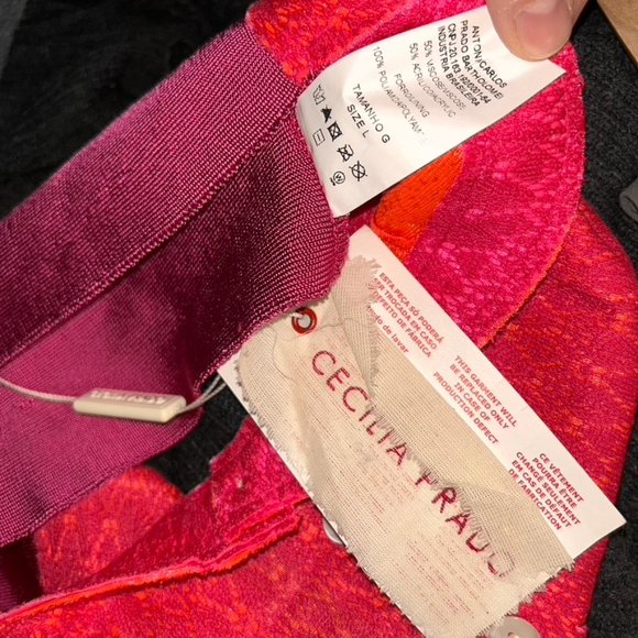 Cecelia Prado NEW NWT coral IKAT button down stretch back tube top M ANTH - Picture 5 of 5